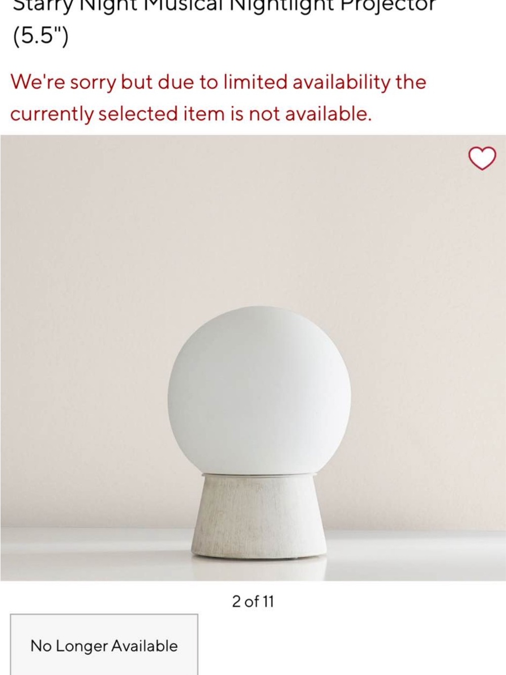 Pottery Barn Kids White Globe Lantern Night Light